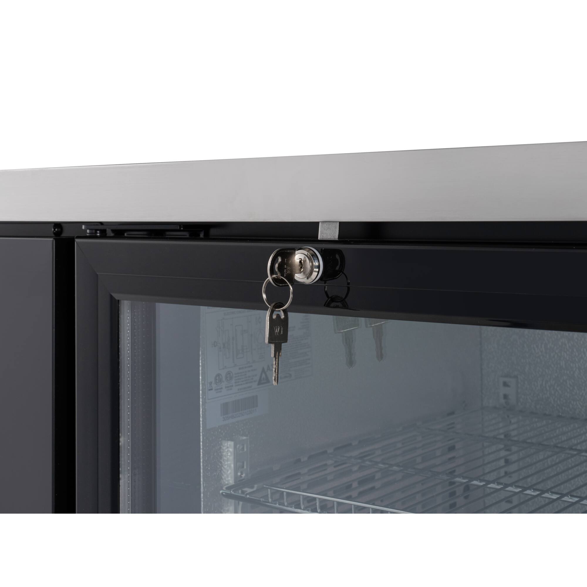 Alt View 8. Koolmore - 47 in. Commercial Two Glass Door Back Bar Cooler Refrigerator with LED Lighting, 11 Cu. Ft Capacity in Black - Black.