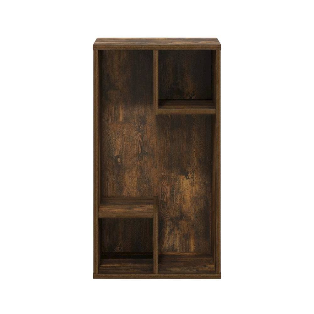 FurniFact 3 Cube Irregular Bookcase with Storage Organizer Amber Pine ...