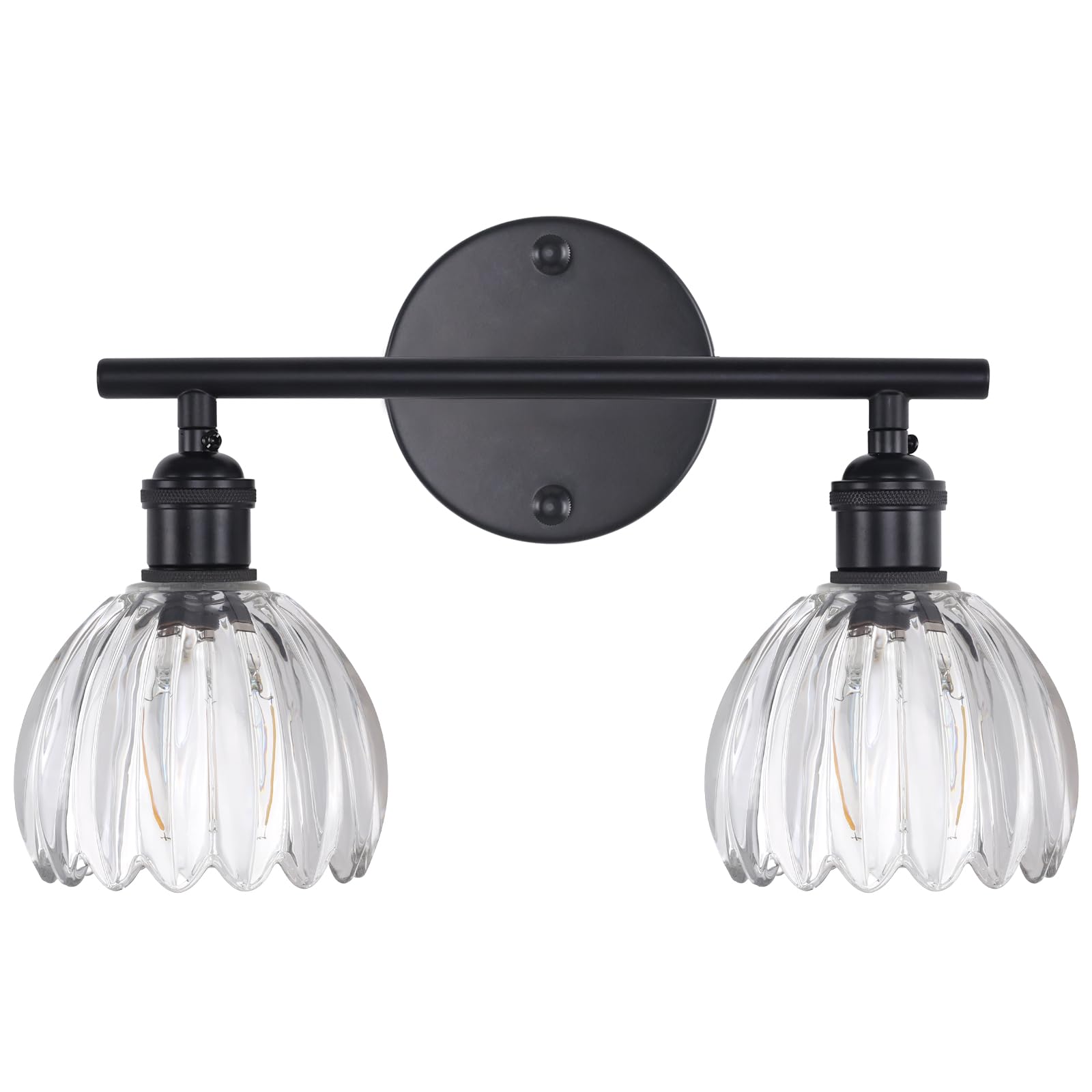 2 Heads-Black Base-Tulip Clear-Hardwired