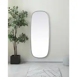 Elegant Decor - Metal Frame Oval Mirror 24x60 Inch - Silver