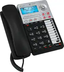 Angle. AT&T - ML17939 2-Line Corded Phone with Digital Answering System - Black/Silver.