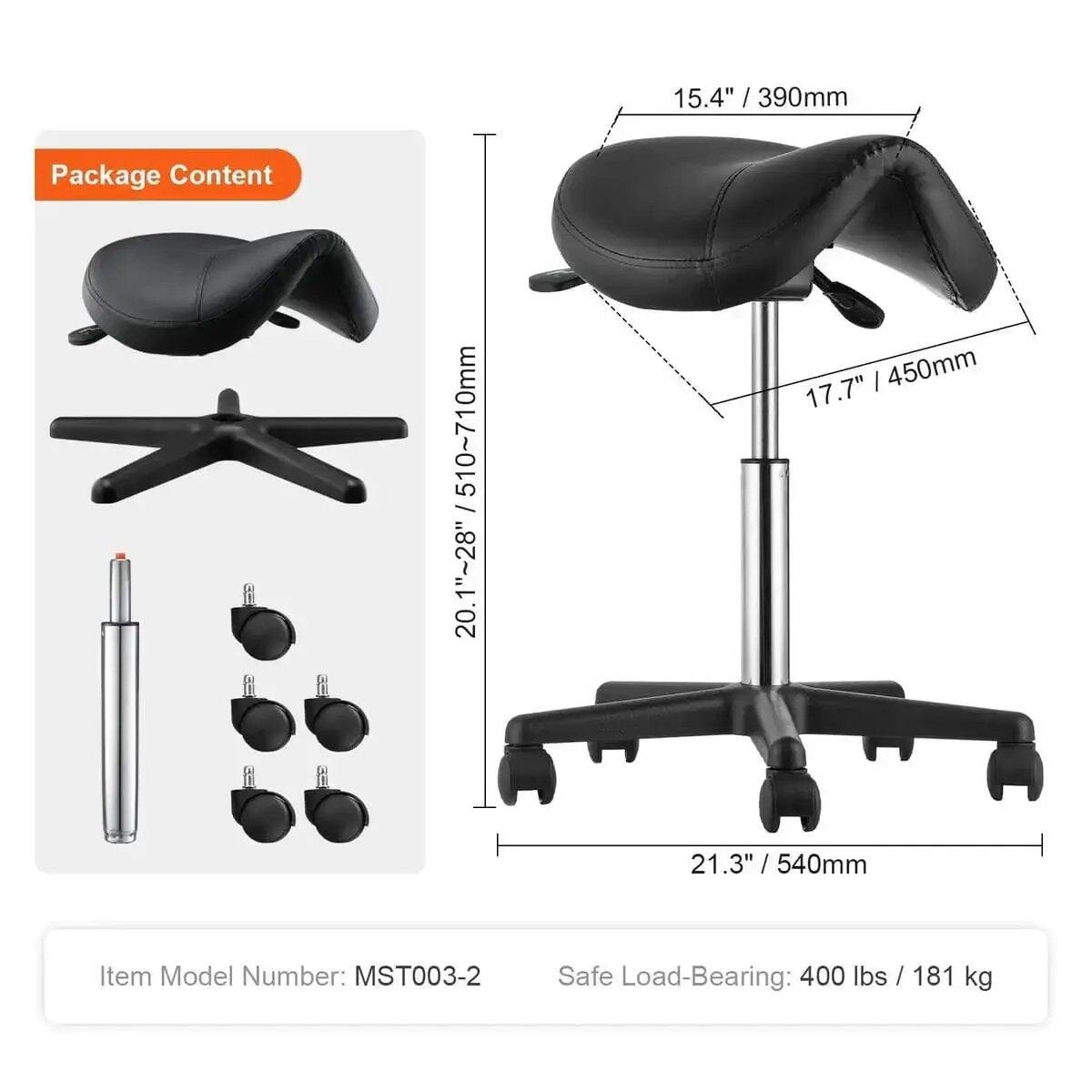 15.4" / 390mm  
Package Content  
510~710mm  
1"~28"  
450mm  
17.7"  
21.3" / 540mm  
Item Model Number: MST003-2  
Safe Load-Bearing: 400 lbs / 181 kg