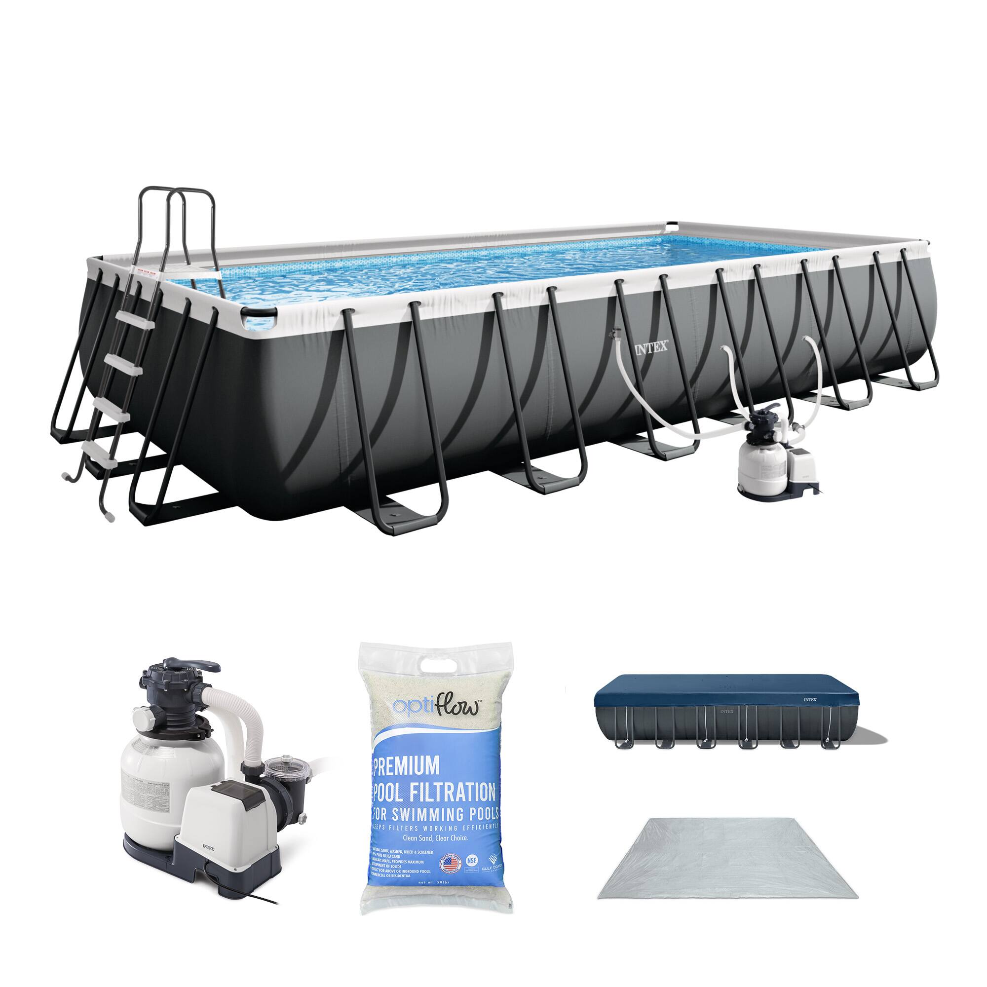 Intex - Ultra XTR 24' x 12' x 52" Above Ground Pool & OptiFlow Premium Filter Sand
