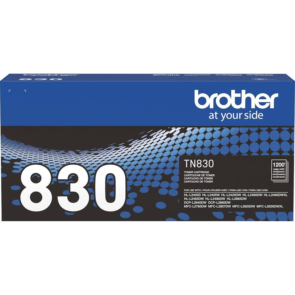 ECER -0 brother at your side 830 TN830 1200 - TONER CARTRIDGE rendement nenans CARTOUCHE DE TONER rendamento CARTUCHO DE TONER CARTUCHO DE TONER FOR USE WITH POUR UTILISER AVEC PARA USO CON PARA USO COM HL-L2400D HL-L2405W HL-L2420DW HL-L2460DW HL-L2460DWXL HL-L2465DW HL-L2480DW HL-L2865DW DCP-L2640DW DCP-L2660DW MFC-L2760DW MFC-L2807DW MFC-L28200W MFC-L2820DWXL