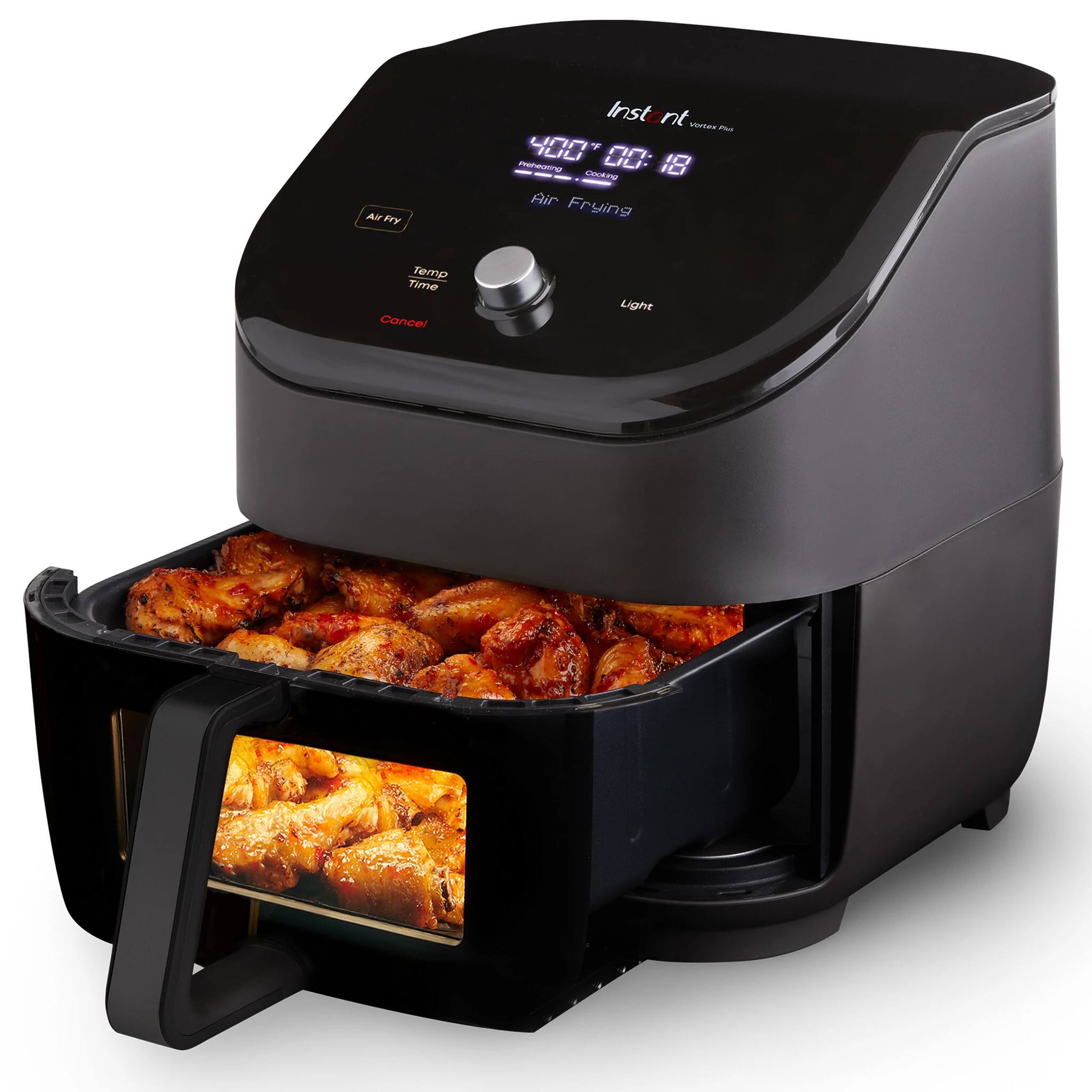 Angle. Instant Pot - 6qt Vortex Plus ClearCook Blk - Black.