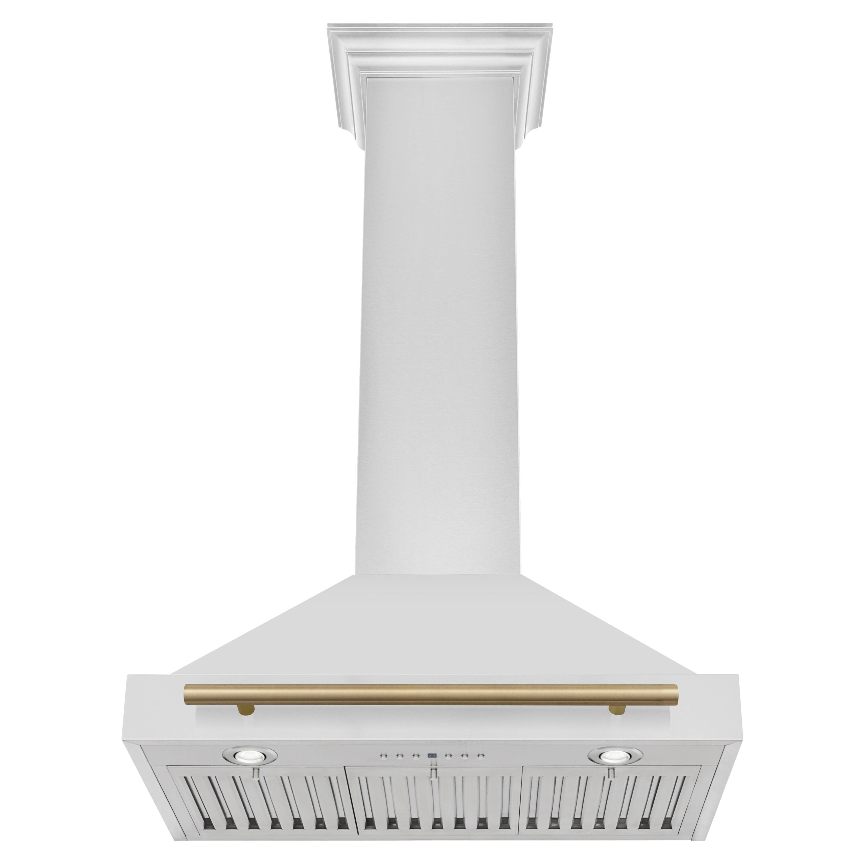 Back. ZLINE - ZLINE 30 in. Autograph Edition Convertible Stainless Steel Range Hood with Stainless Steel Shell and Champagne Accents - Stainless steel.