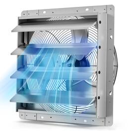 VEVOR - 16 Inch Shutter Exhaust Fan Wall Mounted Automatic Louvers Sturdy Steel Housing, 2438 CFM Low Noise, AC Motor - Silver