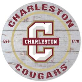 Jardine - Charleston Cougars 20'' x 20'' Indoor/Outdoor Weathered Circle Sign - White
