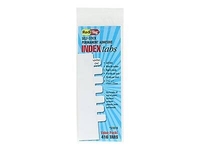 Redi-Tag  
SELF-STICK PERMANENT ADHESIVE INDEX tabs  
White Only  
31010  
Value Pack!  
416 TABS