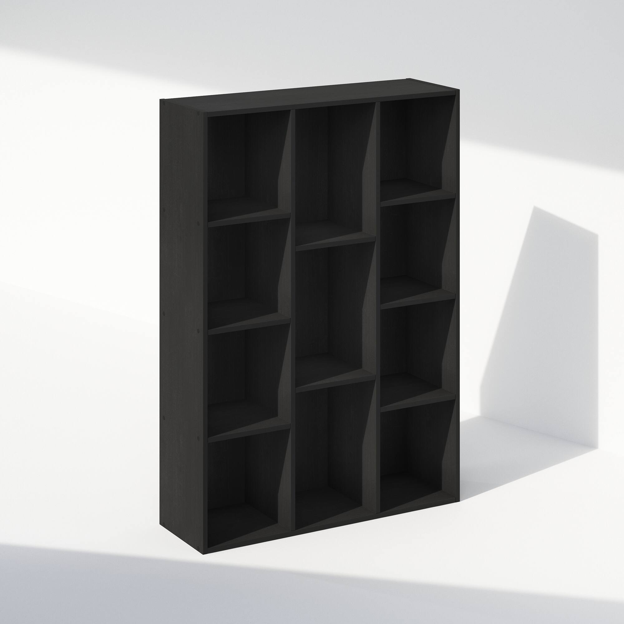Front. Furinno - Reed 11-Cube Open Shelf Multipurpose Closet & Clothing Storage, Storage Organizer - Blackwood.
