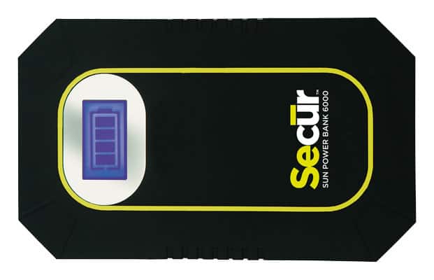 Front. Secur - Solar Power 6000 Solar Charger - Black.