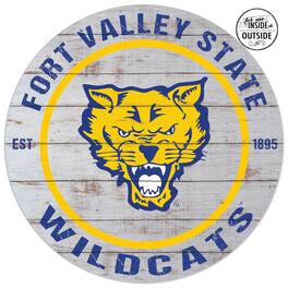 Jardine - Fort Valley State Wildcats 20'' x 20'' Indoor/Outdoor Weathered Circle Sign - Royal