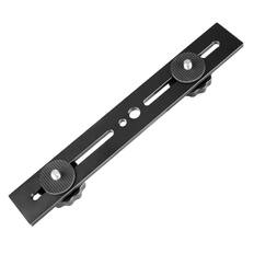 Front. Neewer - 8" Dual Camera Tripod Bracket for 3D Photography - Black.