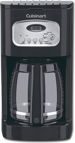 Front Standard. Cuisinart - Refurbished 12-Cup Programmable Coffeemaker - Black/Stainless-Steel.