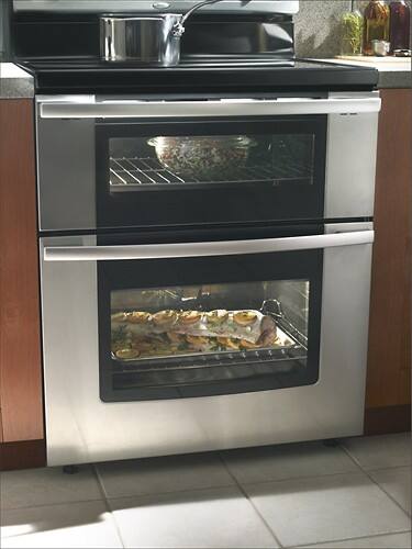 Whirlpool gge388lxs gold 30 stainless on sale steel electric smoothtop double oven range