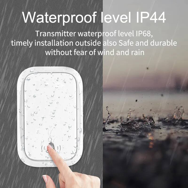 Waterproof level IP44  
Transmitter waterproof level IP68, timely installation outside also safe and durable without fear of wind and rain