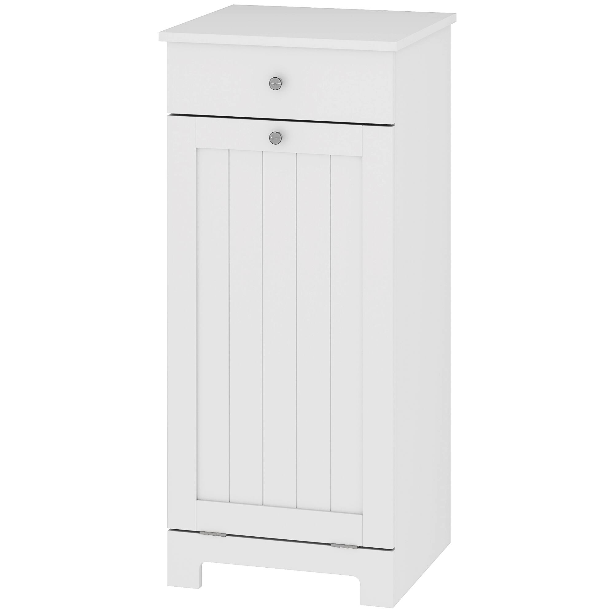 Front. Homcom - Laundry Hamper Cabinet - White.