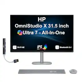 HP - OmniStudio X All-in-One 31.5 4K UHD Display (Ultra 7-256V, 16GB, 1TB SSD, Intel Arc 140V, Win 11 Pro) w/USB Hub - Meteor Silver