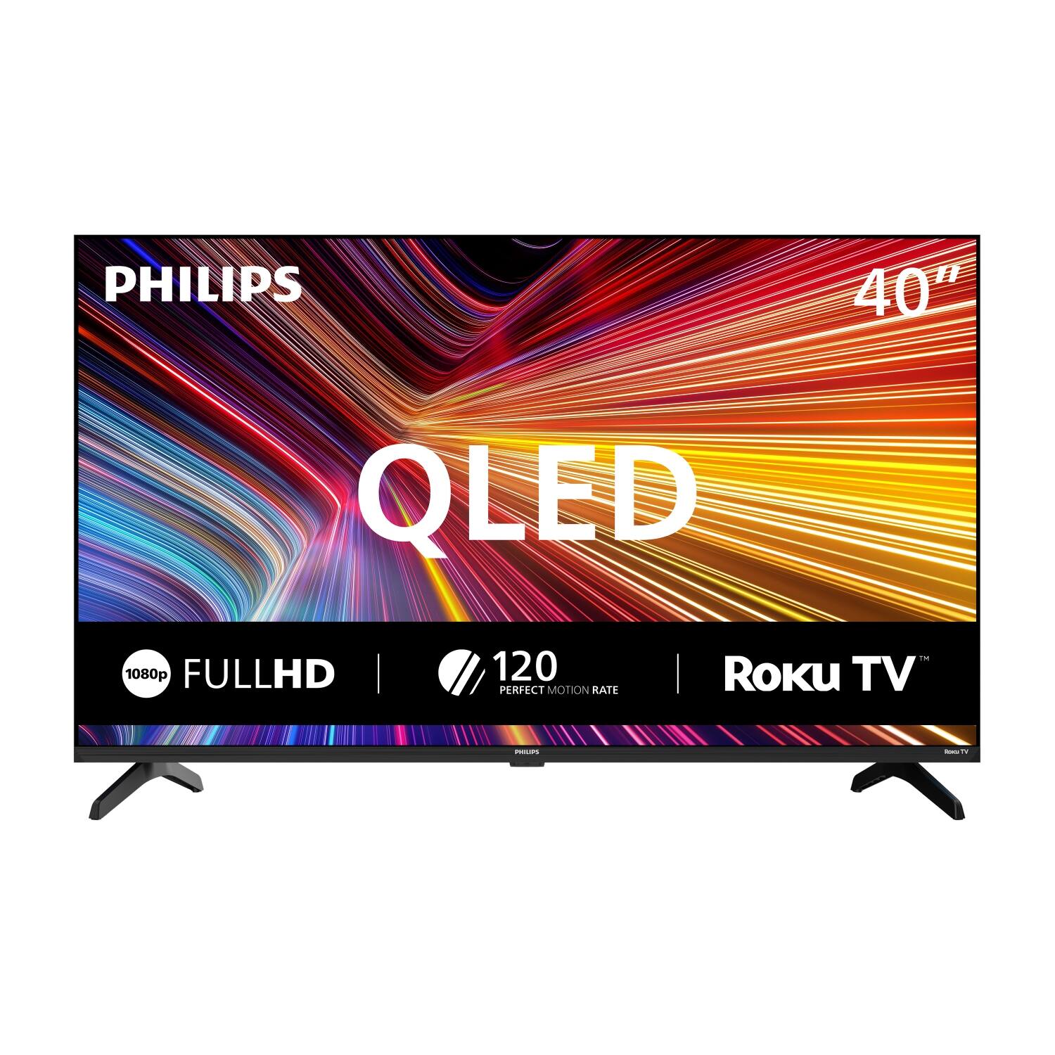 Philips 40" Class 7900 Series QLED FHD Smart Roku TV front and back view