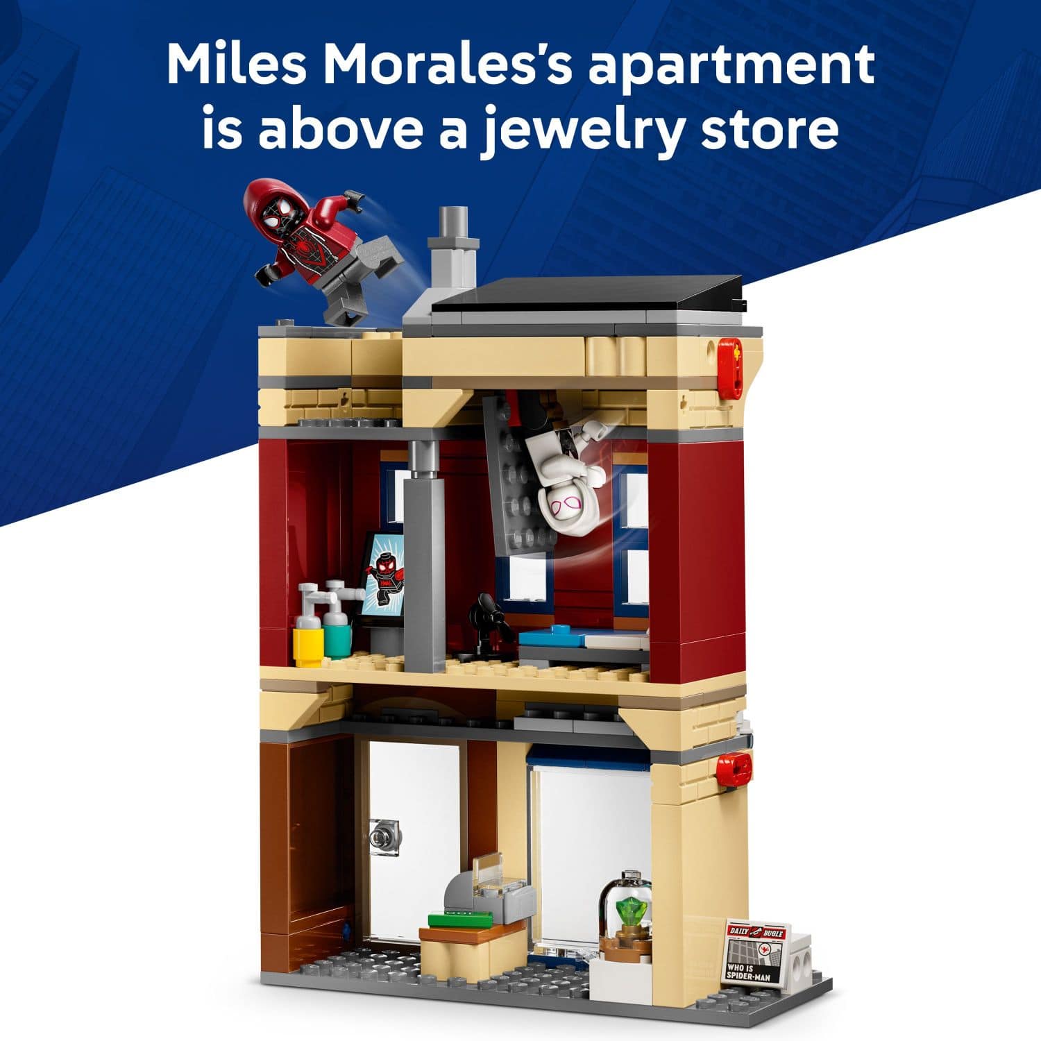 Miles Morales's apartment is above a jewelry store.