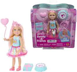 Mattel - Barbie Club Chelsea Birthday-Themed Small Doll with Party Accessories, Blonde - COLLECTIBLES - Multicolor
