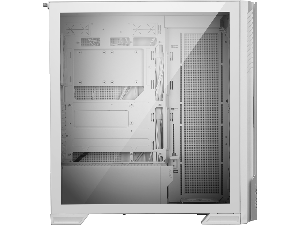 Alt View 3. MSI - MSI MPG Velox 300R Airflow PZ / White - Mid-tower - White - 6 x Bay - 2 x 160mm, 1 x 120mm Fan(s) Installed - EATX, ATX - White.