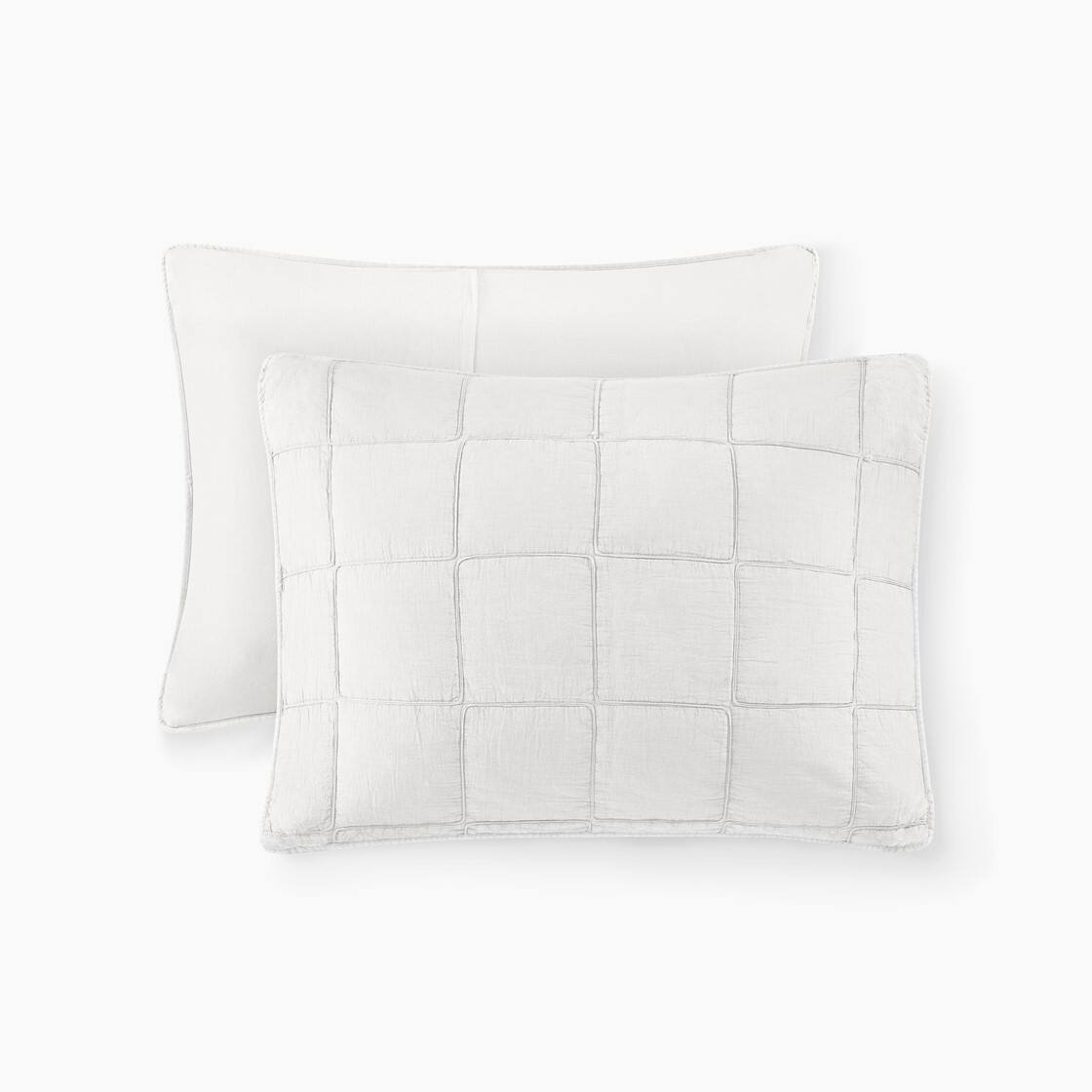 Alt View 5. Gracie Mills - Gracie Mills Griffin 3-Piece Grid Design Cotton Coverlet Set - Soft White.