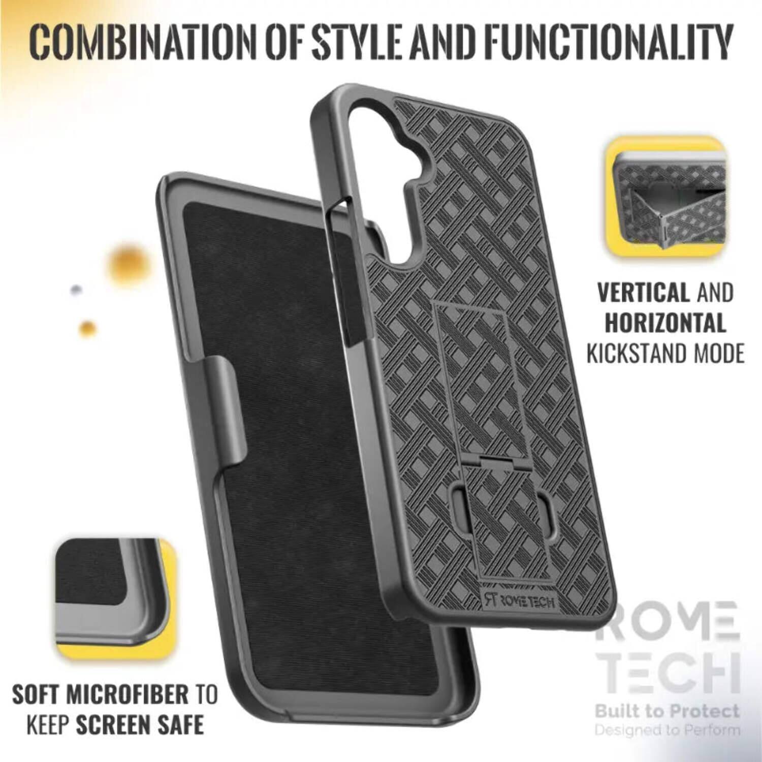 COMBINATION OF STYLE AND FUNCTIONALITY

VERTICAL AND HORIZONTAL KICKSTAND MODE

SOFT MICROFIBER TO KEEP SCREEN SAFE

ROME TECH

Built to Protect
Designed to Perform