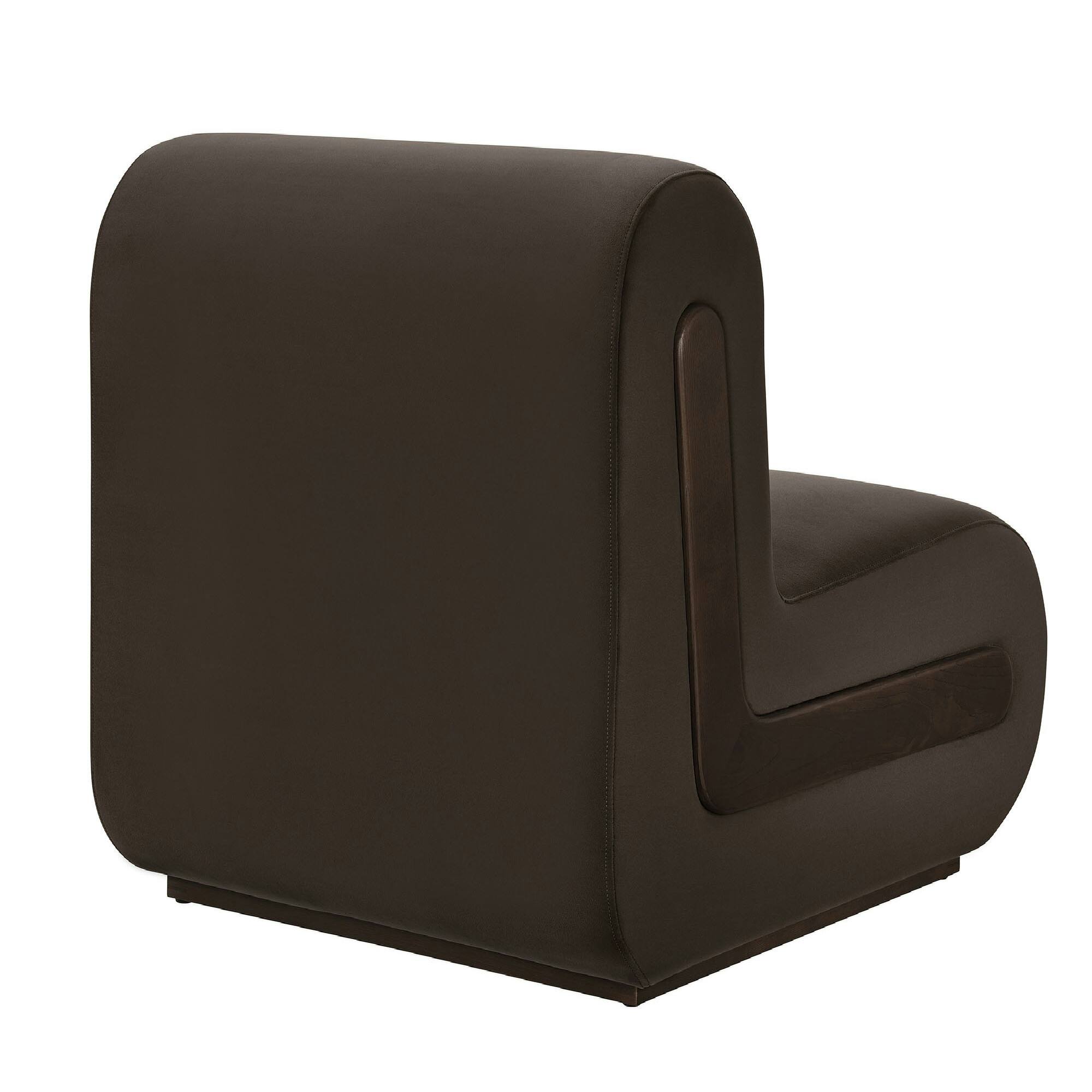 Alt View 3. Modway - Denby Performance Velvet Accent Chair by Modway - Chocolate Brown.