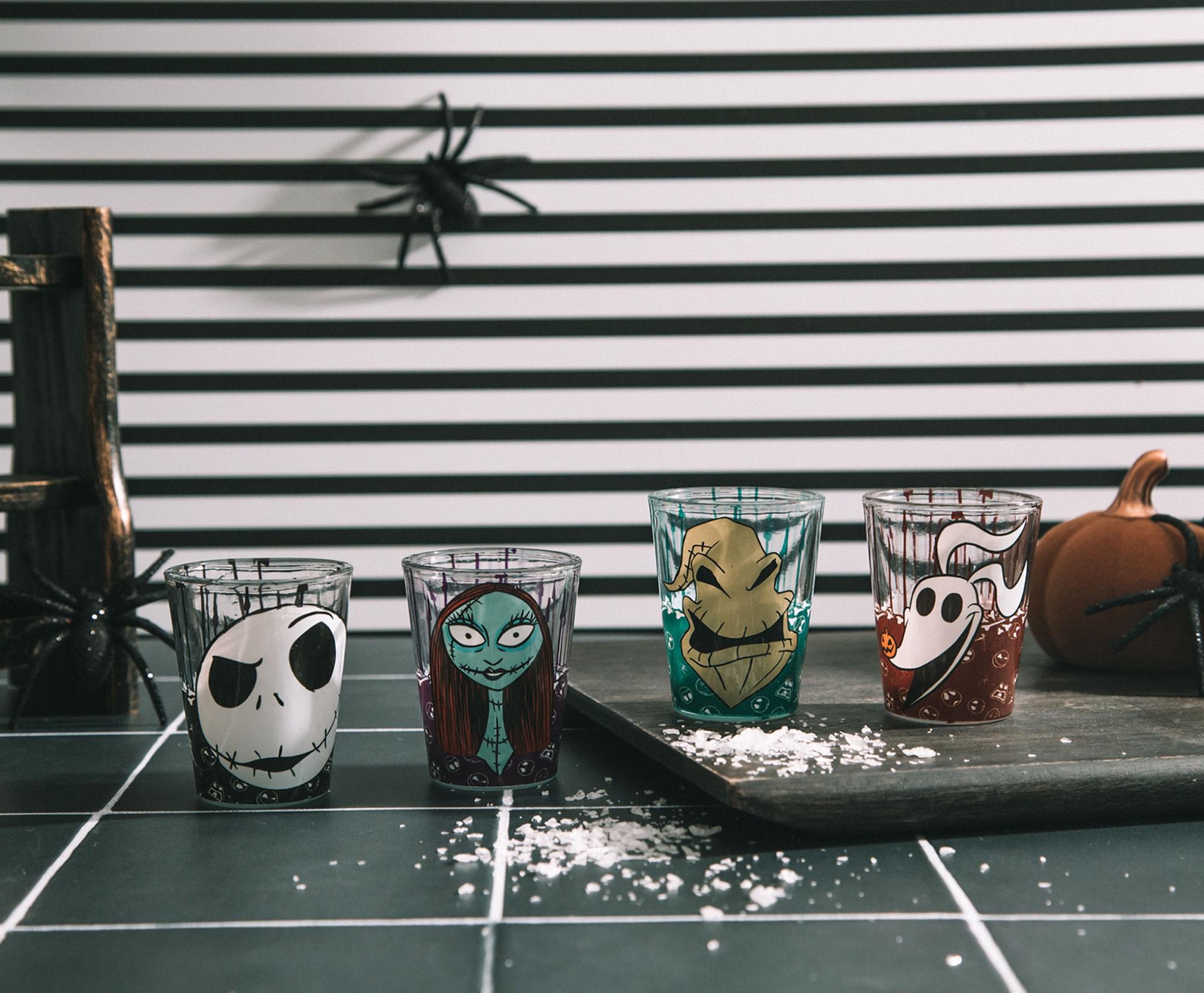 Alt View 2. Disney - Disney The Nightmare Before Christmas 2-Ounce Mini Shot Glasses | Set of 4 - Red.