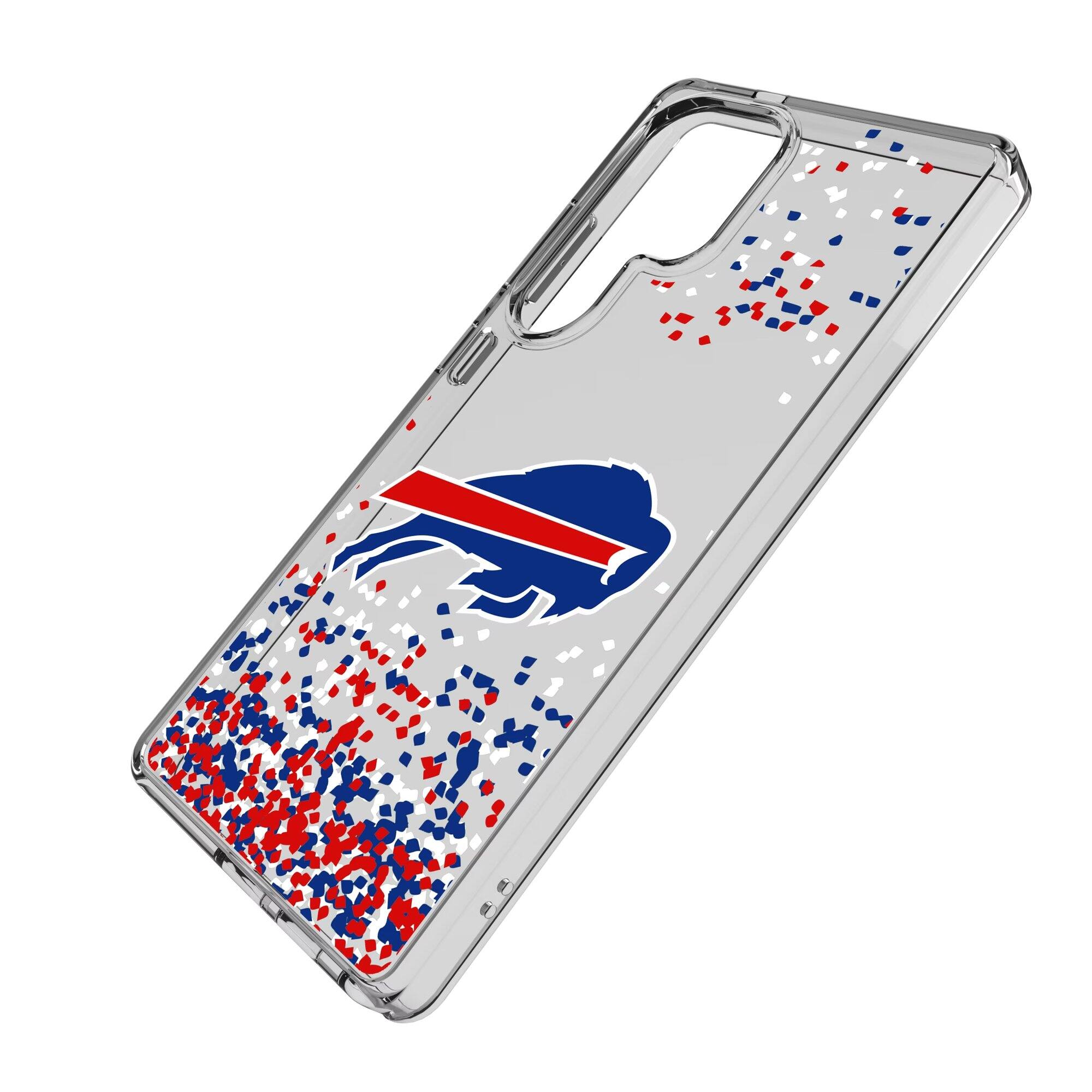 Alt View 1. Keyscaper - Buffalo Bills Galaxy Clear Case with Confetti Design - S22 - Multicolor.