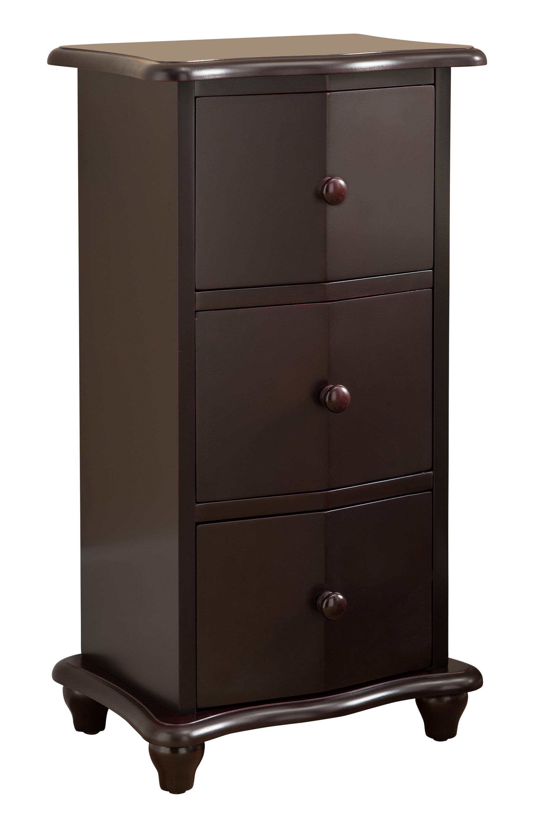 Angle. Kings Brand Furniture - Kings Brand Furniture Norwalk 3-Drawer Accent Cabinet, Cherry - Dark Brown.