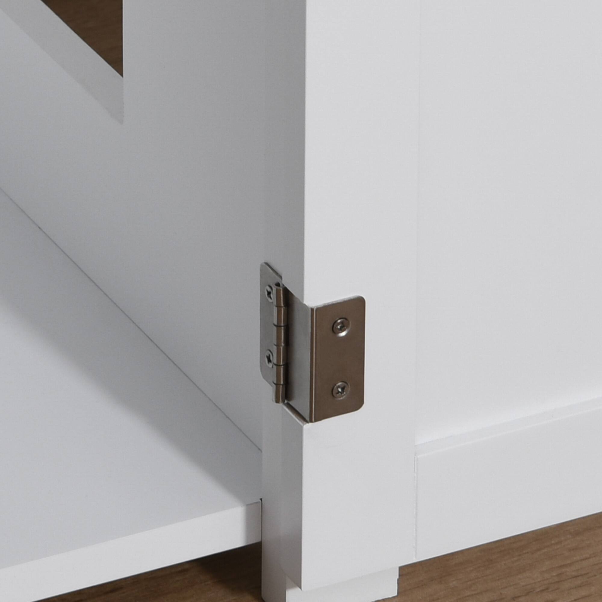 Alt View 4. Pawhut - PawHut Wooden Cat Litter Box Enclosure Furniture with Partition, Cat Washroom End Table with Open Shelf, White - White.