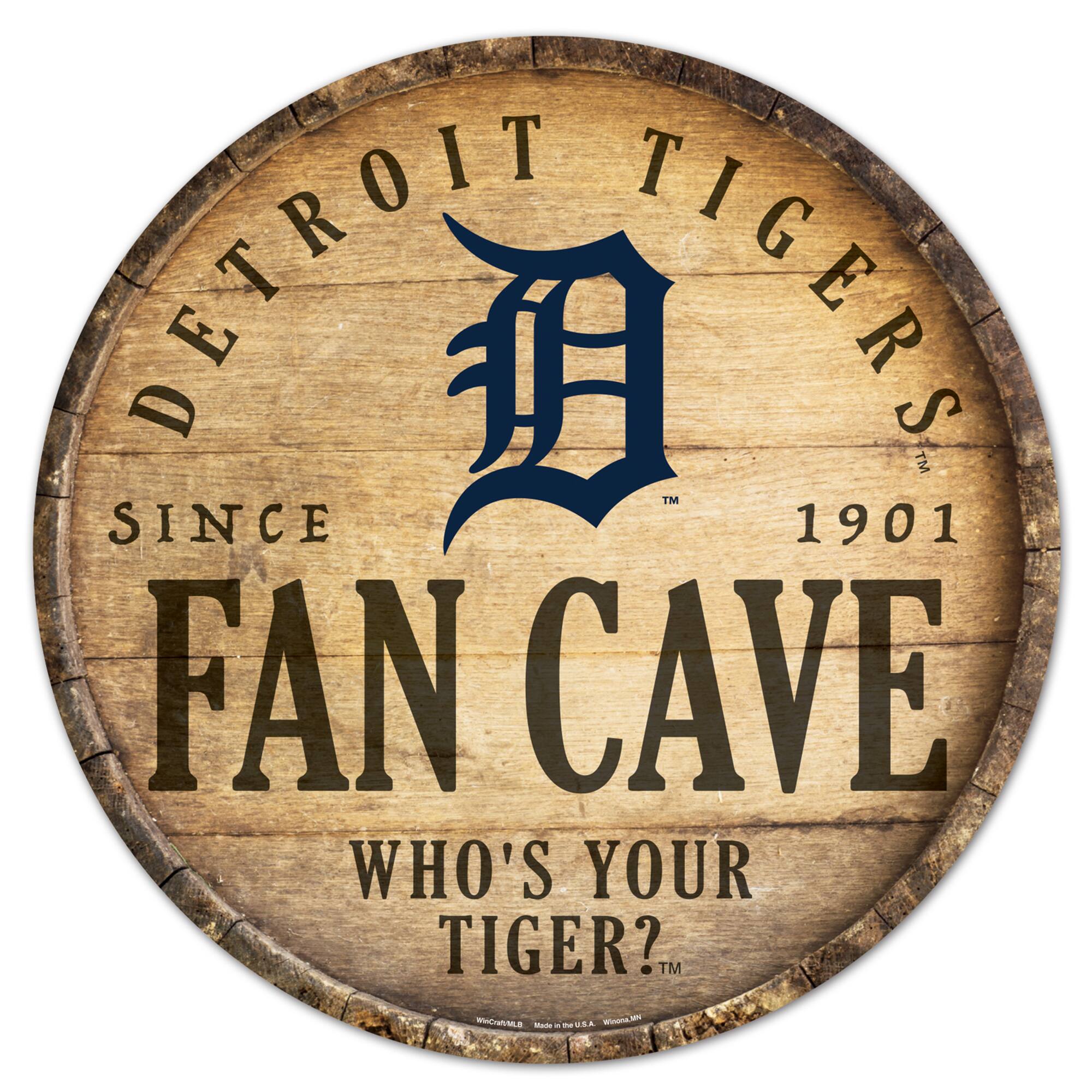 Detroit Tigers 14'' Circular Wood Sign
