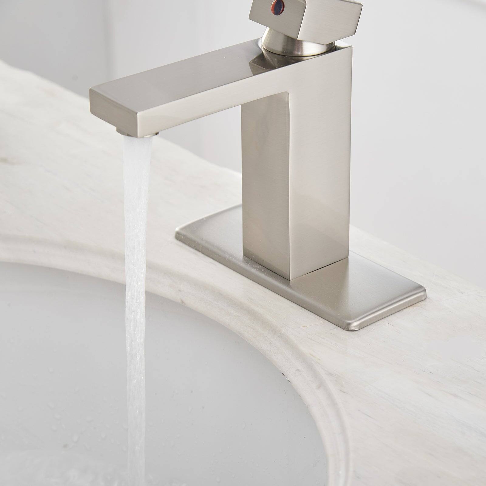 Alt View 10. Boyel Living - Single Handle Single Hole Bathroom Faucet with Deckplate Included and Pop Up Drain in Brushed Nickel - Brushed Nickel.