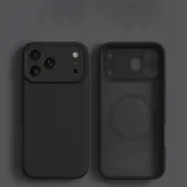 Dteck - Magnetic Soft Silicone Case for Apple iPhone 17 Pro, Shockproof TPU Protective Cover with Precision Camera Cutouts - Black