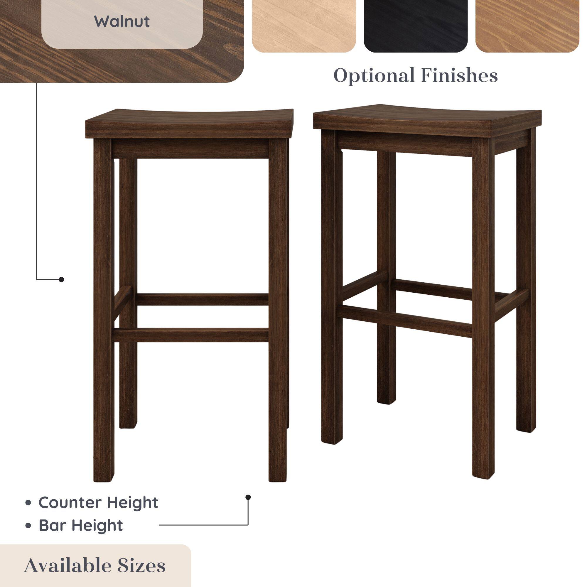 Walnut  
Optional Finishes  
Counter Height  
Bar Height  
Available Sizes