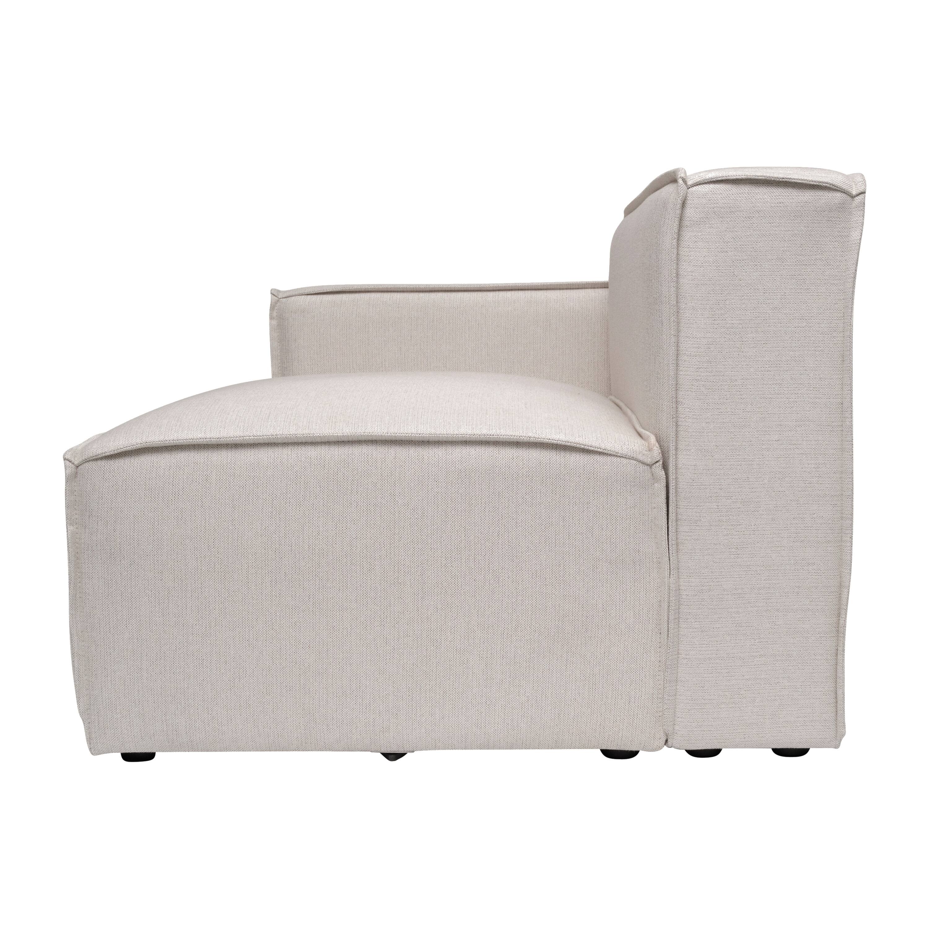 Alt View 9. Emma + Oliver - Farmount Modular Left Side Armchair with Arm Rest - Cream.