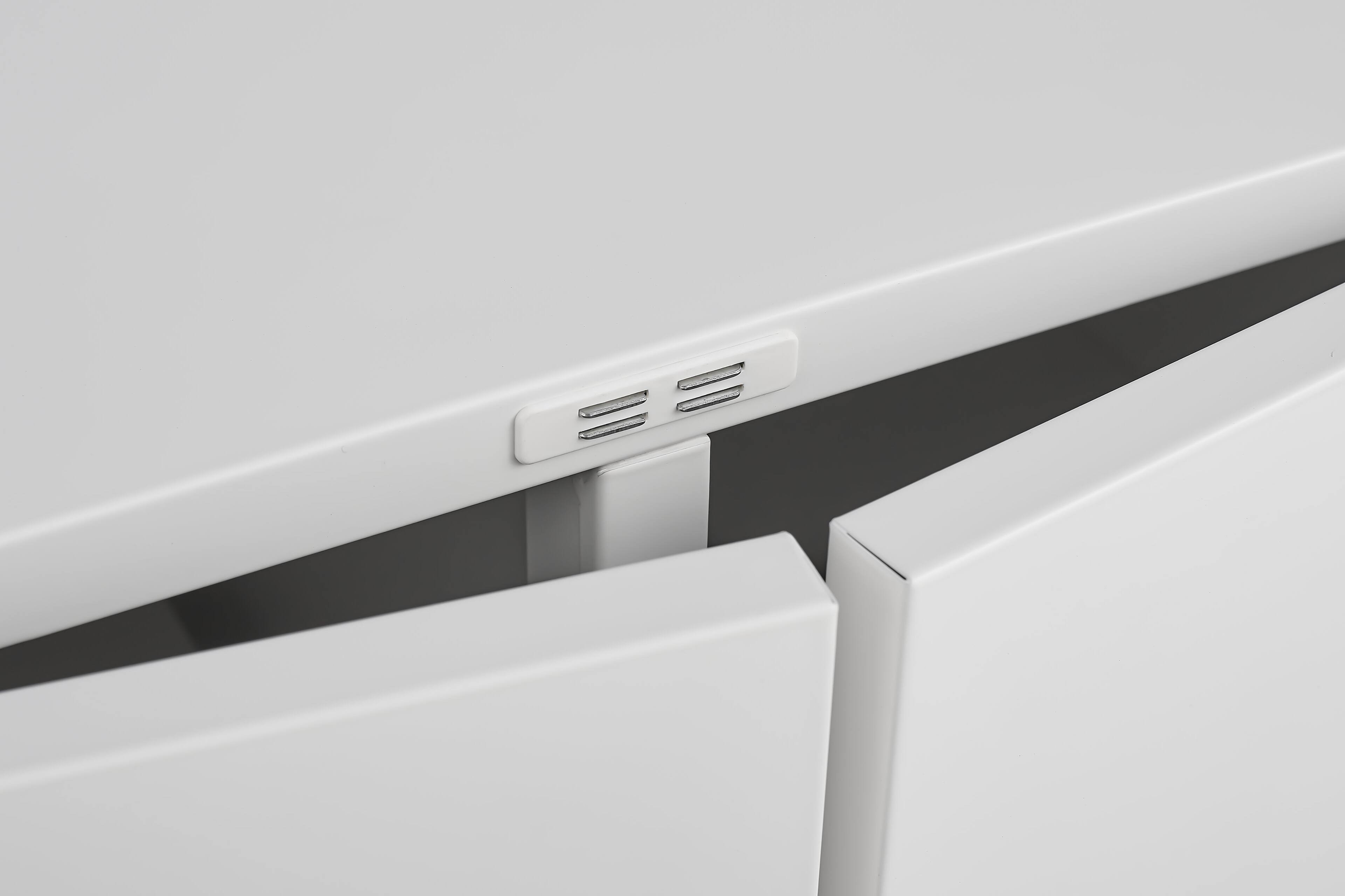 Alt View 2. GOODSILO - Mobile Printer Stand with File Cabinet - Rolling Printer Table with Storage Shelf for Home Office - White.