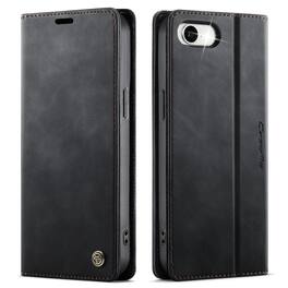Dteck - For Apple iPhone 17e/16e Wallet Case, Premium Vegan PU Leather Flip Kickstand Card Slots Full Protection Cover - Black
