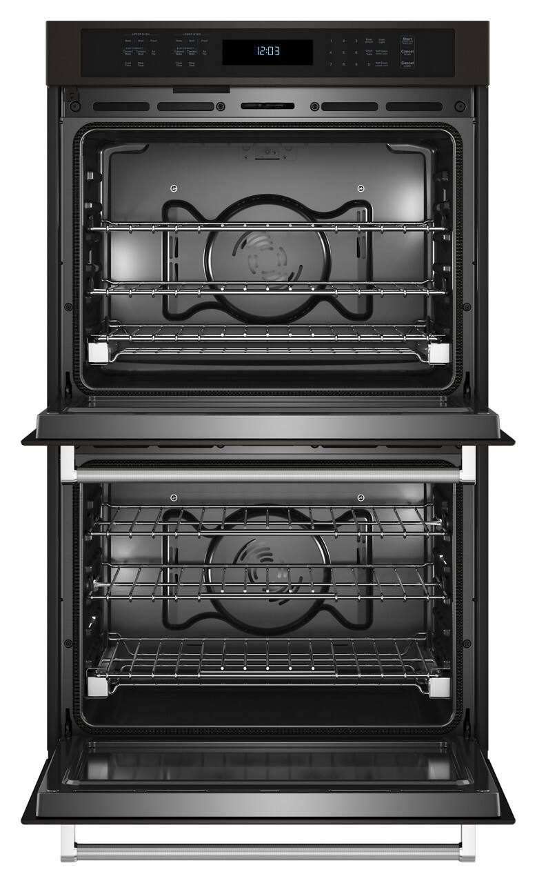 Alt View 12. KitchenAid - 30" Built-In Electric Convection Double Wall Oven with Air Fry Mode - Black Stainless Steel.