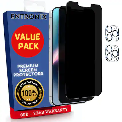 ENTRONIX
VALUE PACK
PREMIUM SCREEN PROTECTORS
SATISFACTION 100% GUARANTEED
ONE - YEAR WARRANTY