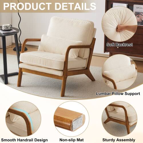 PRODUCT DETAILS

- Soft Backrest
- Lumbar Pillow Support
- Smooth Handrail Design
- Non-slip Mat
- Sturdy Assembly