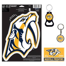 WinCraft - Nashville Predators 4-Pack Key Rings and Magnets Set - Multicolor