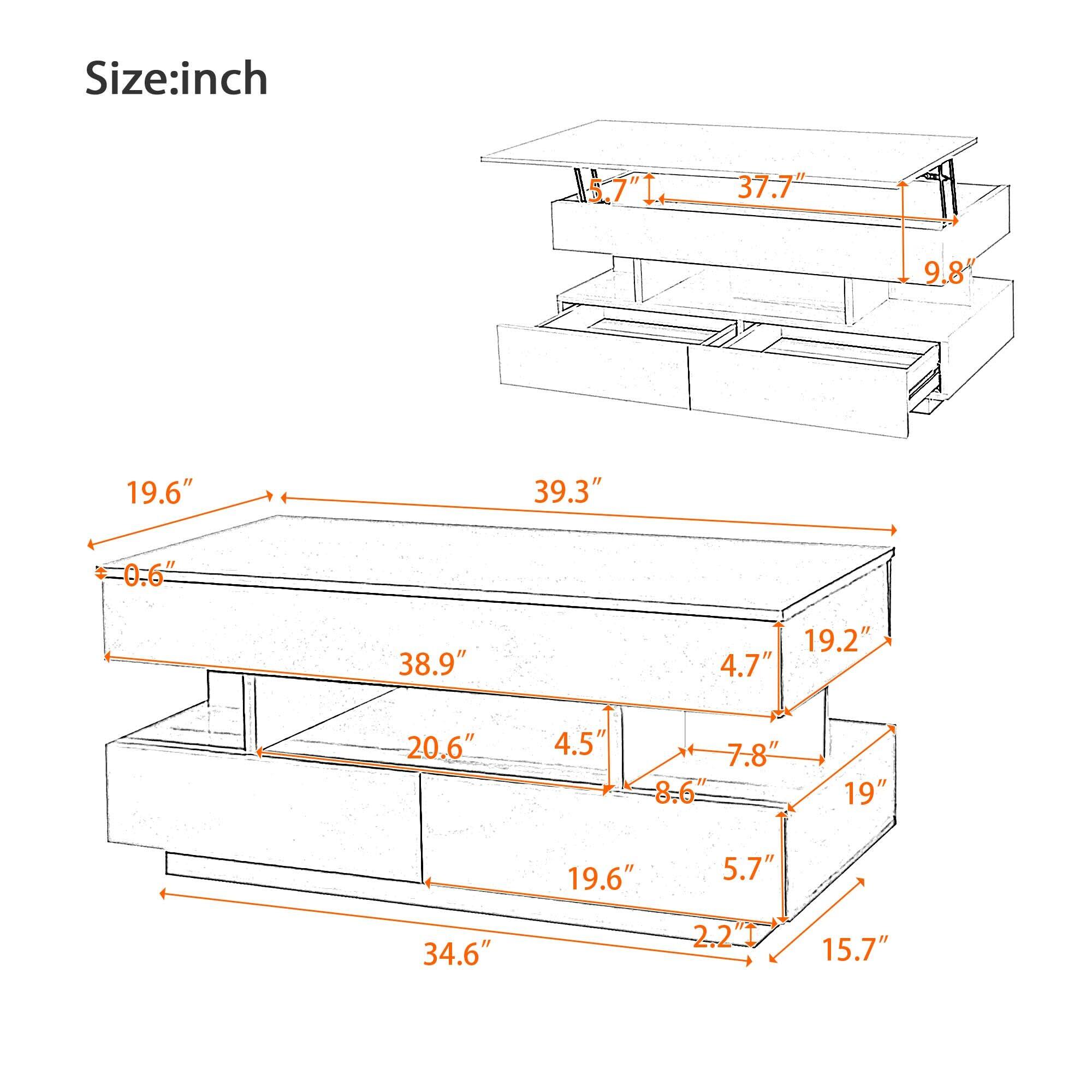 Size: inch

- 37.7"
- 9.8"
- 19.6"
- 39.3"
- 0.6"
- 38.9"
- 19.2"
- 4.7"
- 20.6"
- 4.5"
- 7.8"
- 8.6"
- 19"
- 19.6"
- 5.7"
- 34.6"
- 2.2"
- 15.7"