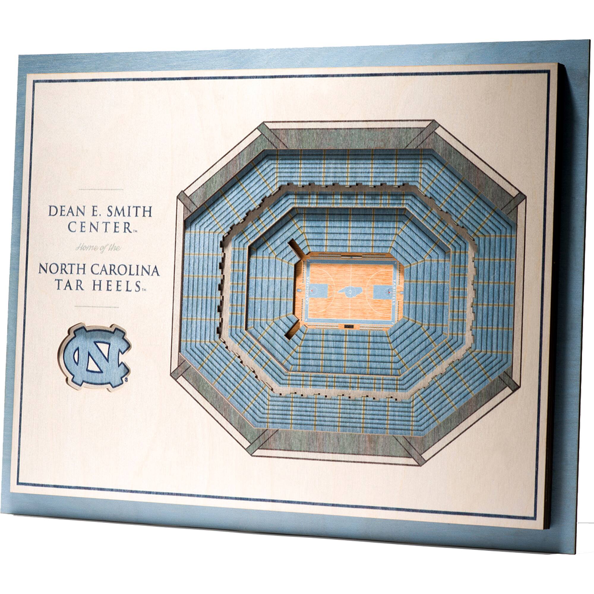 YouTheFan - North Carolina Tar Heels 17'' x 13'' 5-Layer StadiumViews 3D Wall Art - Brown