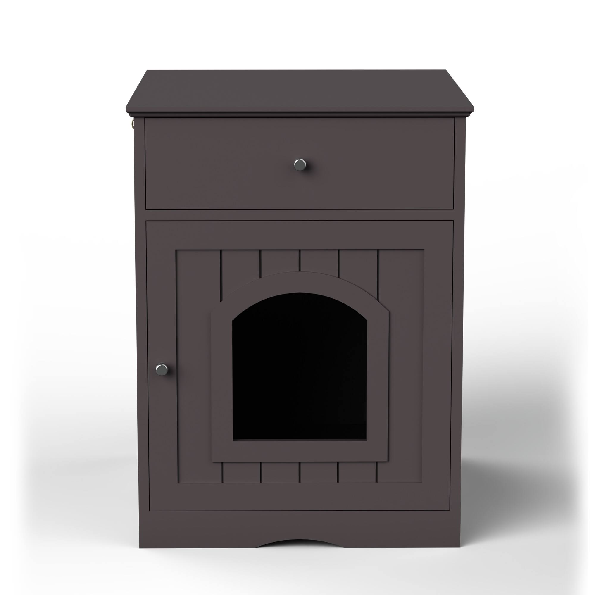 Alt View 2. Dexmalle - Dexmalle-Cat Litter Box Enclosure with Drawer,Pet House-Brown - Brown.