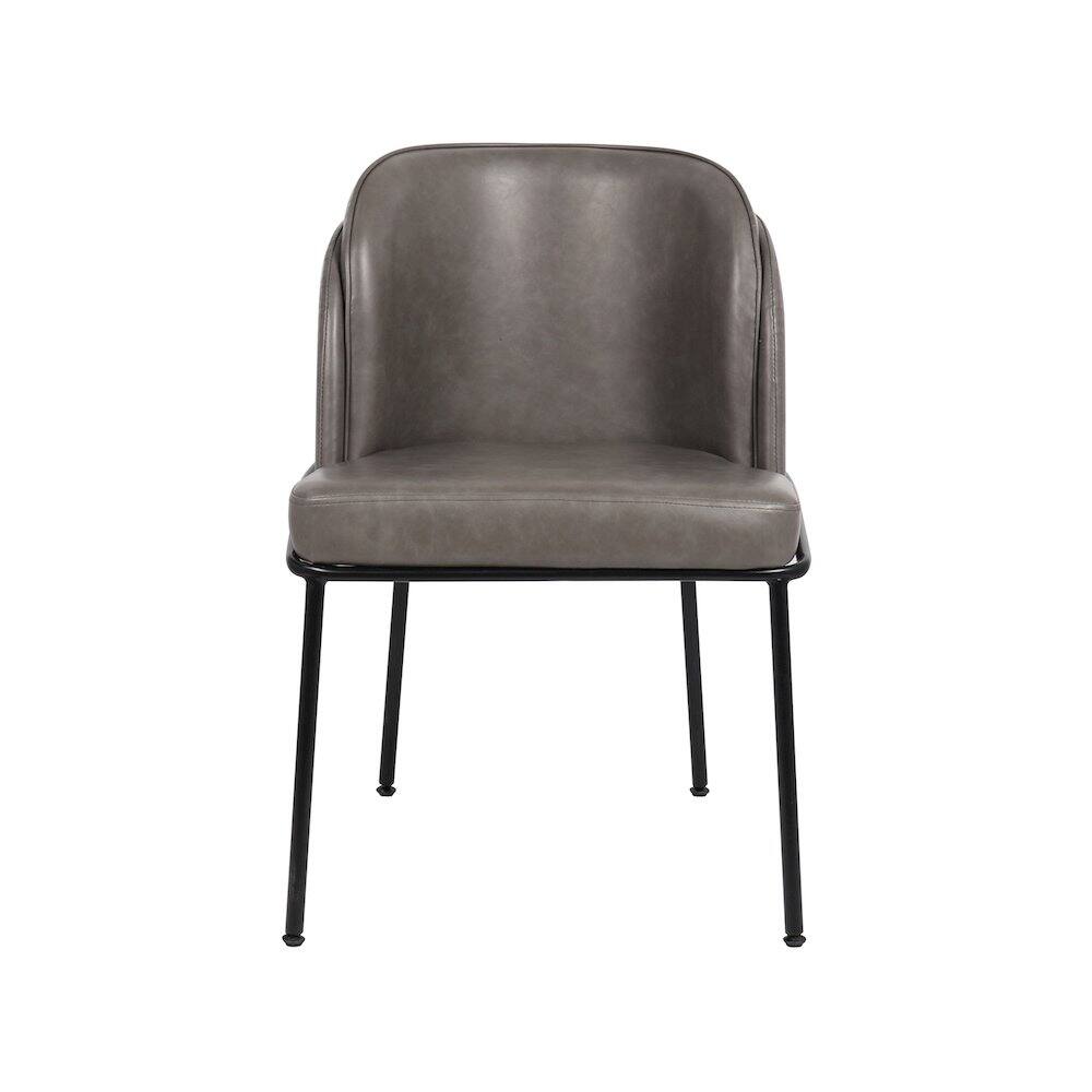 Alt View 2. Meridian Furniture - Jagger Grey Vegan Leather Dining Chair, Set of 2 - Grey.