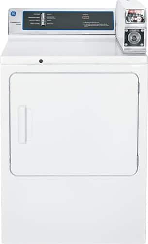 Front Standard. GE - 7.0 Cu. Ft. 3-Cycle Coin-Operated Gas Dryer - White.