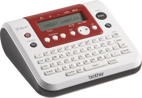  Brother - P-Touch Home &amp; Office Electronic Labeler - White/Metallic Red